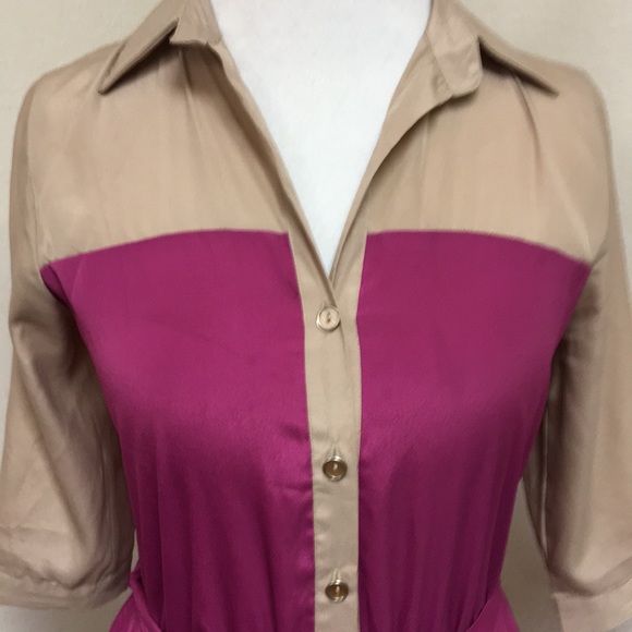 Soulmates Fuchsia and Tan Dress - Picture 3 of 6